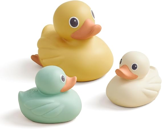 Itzy Ritzy Ducky Family 3-Piece Floating Bath Toy Set, 6 Months+ (Ducks)