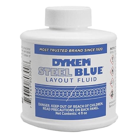 Dykem 80300 Steel Blue Layout Fluid, Brush-in-Cap (4oz)