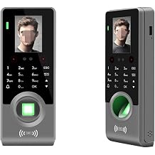 Time Clock, Punch Card Machine Face Fingerprint Password Attendance Machine Face Recognition Sign In Chinese And English Word Brush Face Attendance Machine for Business, Office