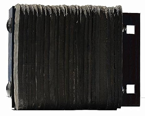 Durable Corporation Standard Rubber Dock Bumper, Rectangular, Laminated, Horizontal Mount, 6 Holes, 14" Length, 12" Width, 4-1/2" Depth, 12" Center to Center Hole