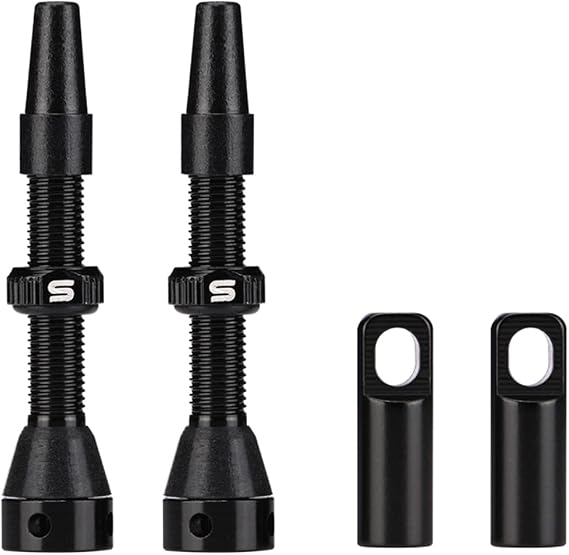 Tubeless Value Stems 40mm 44mm Premium No Leak Tubeless Presta Valve Stems Kits with Integrated Value Core Remover Tool and Valve Stem Caps Fit Most Bicycle Tubeless Rims Pair