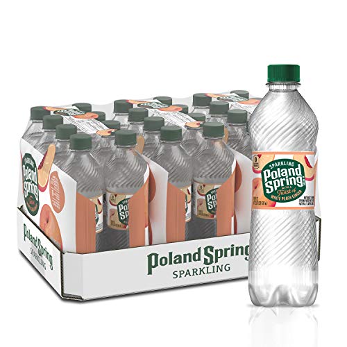 Poland Spring Sparkling Water, White Peach Ginger, 16.9 Fluid Ounce 24 Pack