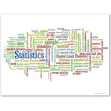 Statistics Word Cloud Classroom Math Poster, Professional Educational Wall Art for Middle School, High School, College
