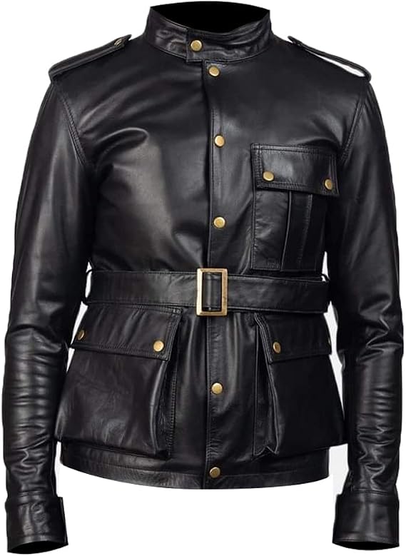 German Military Officer Uniform Coat - Vintage Black German Classic WW2 Officer Leather Jacket