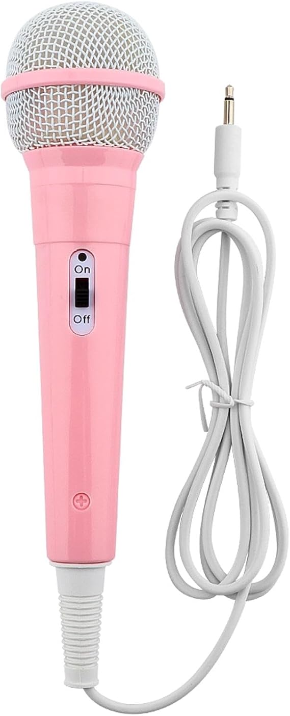 Wired Microphone, Wired Dynamic Microphone 3.5mm Jack Lightweight No Battery for Kids Singing Mechine Home (Pink)