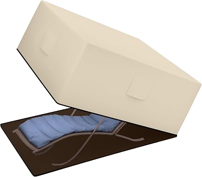 HDCAXKJ Patio Furniture Covers Waterproof Outdoor Chaise Lounge Cover Heavy Duty Lounge Chair Cover with Zipper Weatherproof Patio Pool Chairs Sofa Protector (71"L x 30"W x 35"H, Beige & Brown)