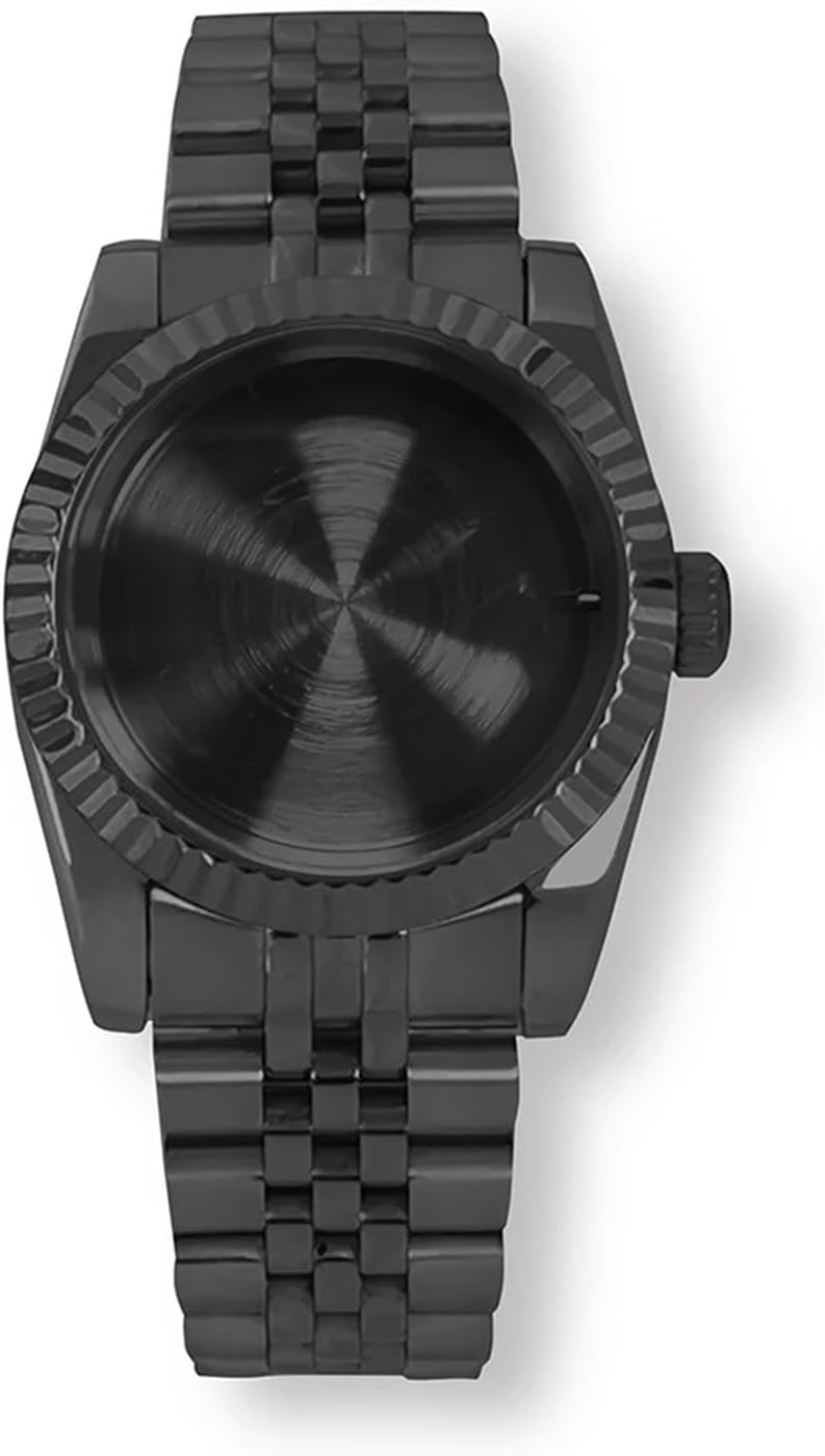 36mm39mm Oyster Watch Case Sapphire Crystal Black Case with Watch Accessories For NH35For NH364R Movement