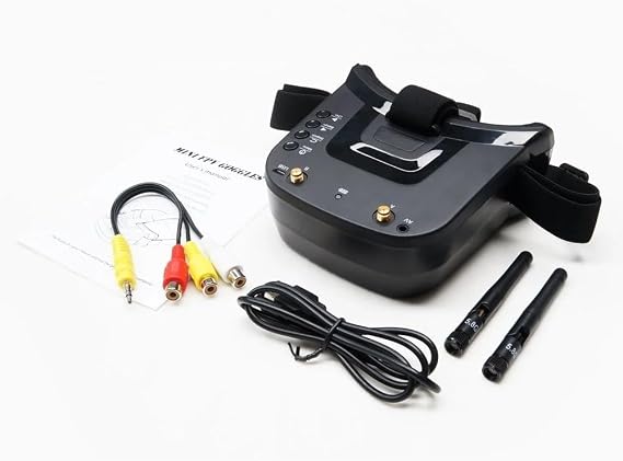 VR009 FPV Goggles With Dual Antennas And 3.7V 1200mAh Li-ion Compatible with RC Drone Beginners And Camera Drones