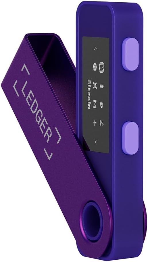 Ledger Nano S Plus Amethyst Purple: The perfect entry-level hardware wallet for securely managing all your crypto assets and NFTs, compatible with desktop and Android