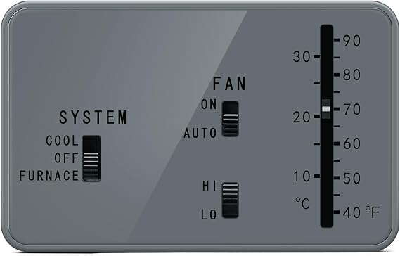 RV Thermostat, Briidea RV Analog Thermostat (Cool Only/Furnace), Replace for Dometic 3106995.032, 12 VDC, Gray