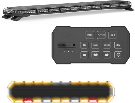 SpeedTech Lights K-Force 55 Tow LED Light Bar 156 LEDs, 468W Full Size Roof Mount Emergency Strobe for Tow Trucks, Wreckers, Police, Fire, EMS, Construction, Plows, Security (Amber/Amber)