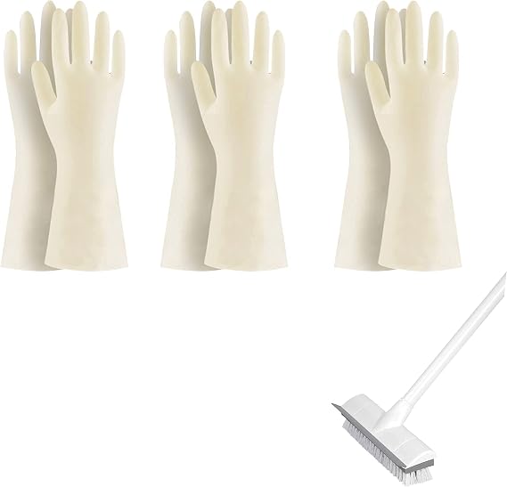 BOOMJOY Floor Scrub Brush and Cleaning Gloves