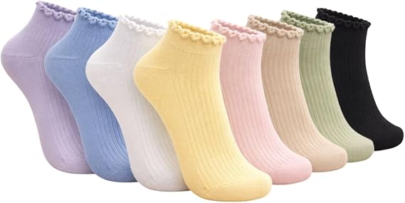 5'li Penye Pamuklu Fırfırlı Soft Renkli Kokulu Patik Unisex Kısa Spor Sneakers Çorap