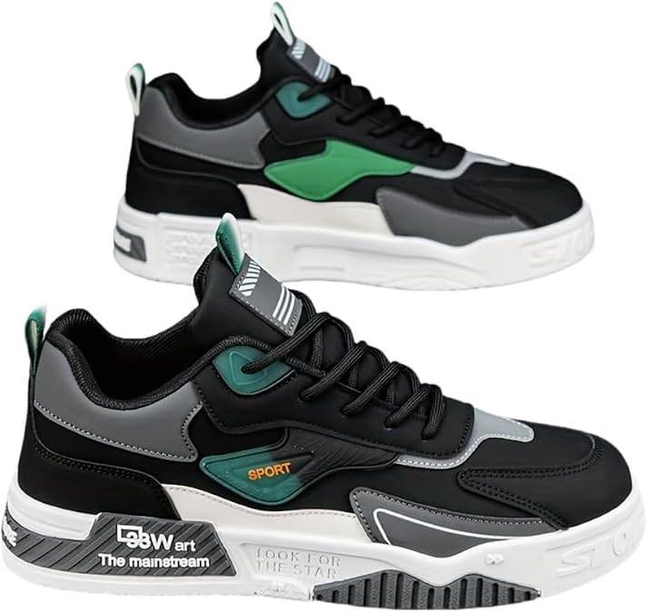 Men's Fshion Sneakers Skate Shoes - Comfortable, Durable, Lace-Up Sneakers with Non-Slip Sole for Outdoor, Hiking & Casual Attire