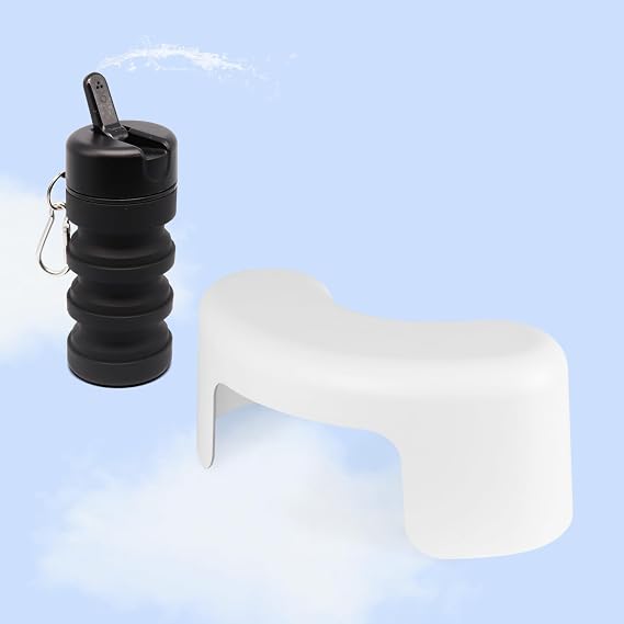 TUSHY Arc Toilet Stool & Travel Bidet Black