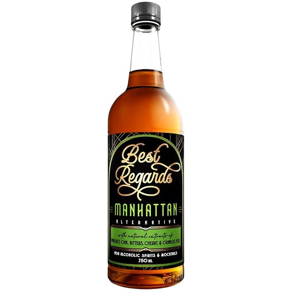BEST REGARDS Manhattan Alternative | Non-Alcoholic Cocktail | The Worlds Leading Developer of Non-Alcoholic Spirits, Liqueurs & Mocktails | 25.4 FL OZ (750 ML)