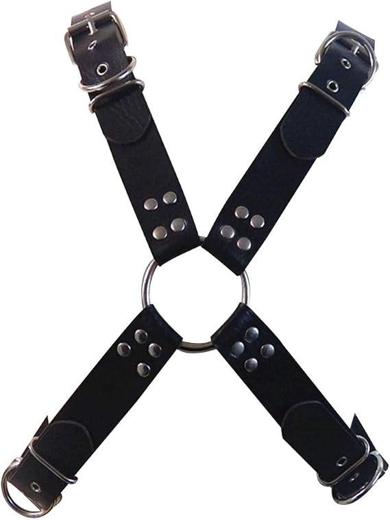 Men's Black Leather Body Chest Harness Straps Adjustable Shoulder Cage Belt Clubwear Costume