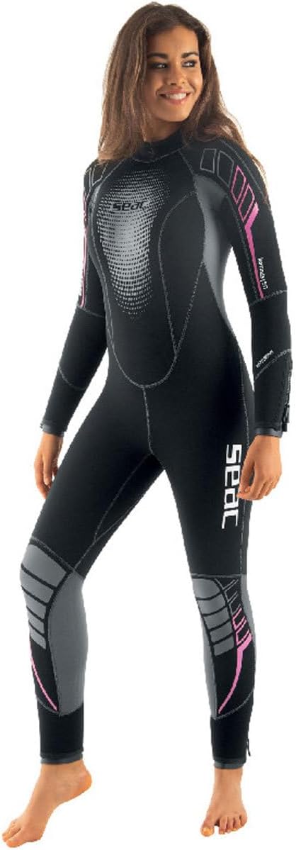 SEAC Komoda Lady, Ultra Comfortable Scuba Diving Wetsuit in 5 mm Superelastic Neoprene, Rear Zip