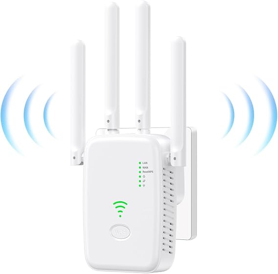 WiFi Amplifier 300Mbps High Performance with 4 Antennas with Repeater/AP Mode Amplifier with Ethernet Port for All WiFi Devices