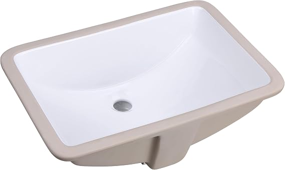 Wells Bathroom Sinkware 18-inch Rectangular Undermount Single Bowl Bathroom vessel Sink in White