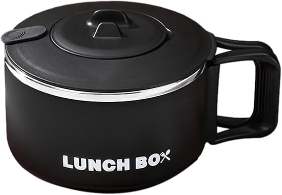 Ramen Donburi, Instant Noodle Rice Bowl, Noodle Maker Ramen Bowl That Makes Bag Noodles Just Pour in Hot Water, Insulated, Leak Proof, Stainless Steel, 1,200 lml Ramen, Grilled Pot, Living Alone,