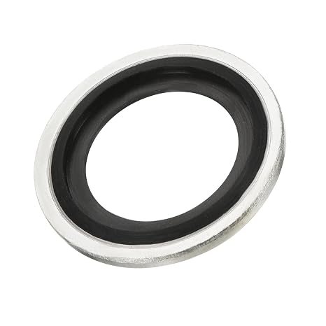 MECCANIXITY Bonded Sealing Washers M18 24.8x18.7x2mm Carbon Steel Nitrile Rubber Gasket, Pack of 12