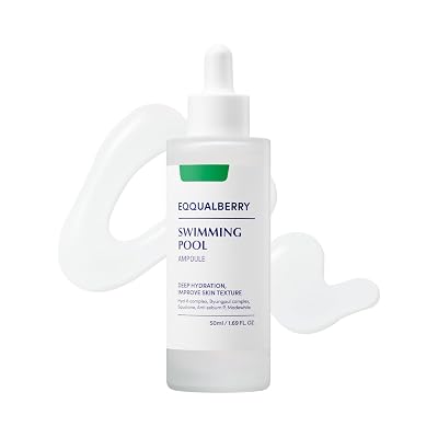 EQQUALBERRY Swimming Pool Ampoule - Hyaluronic Acid Serum for Glass Skin | Deep Hydration and Soothing with CICA Extracts | Korean Skin Care Serum, 1.69 Fl. Oz. 50ml