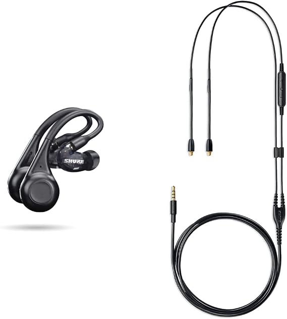 Shure Aonic 215 Tw2 in Ear Wireless Headphones, Black Universal Communication Cable, Black