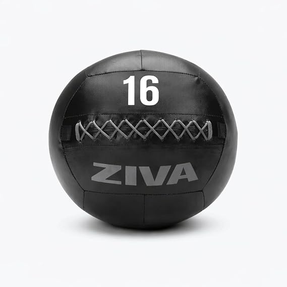 ZIVA Soft Wall Ball Highly Durable Weighted Exercise Medicine Slam Ball for Strength and Conditioning Workout - Multiple Color, Weight Available