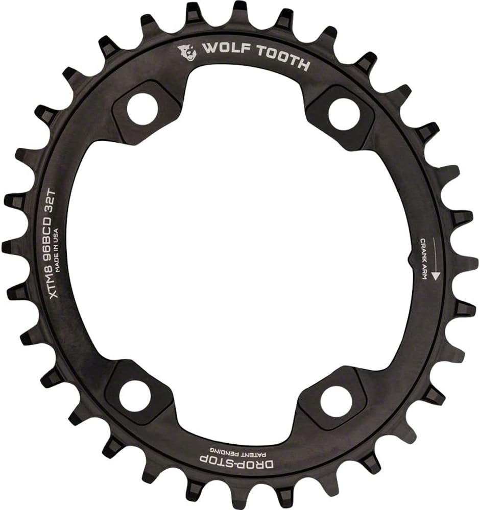 Wolf Tooth Elliptical Mountain Bike 96 BCD Oval Chainring for XTRM9000 Cranks 32 Tooth, PowerTrac, MTB