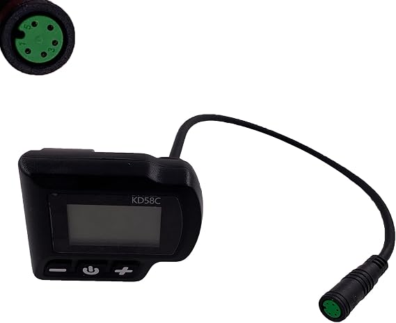 Electric Bicycle LCD Dispplay Meter Key-Disp KD58C Bike Computer Waterproof Connector with 24V-48V E Bike Control Panel and Retrofit Kit Accessories Match UART Communication Protocol