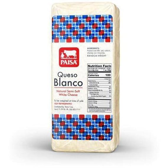 Paisa Queso Blanco Natural Venezuelan White Cheese 5.5 Lb Loaf (2495 Grams)