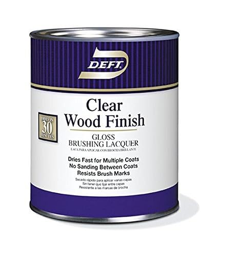 Brushing Lacquer, DFT010/04, Clear Gloss, 1 Quart, Clear Wood Finish