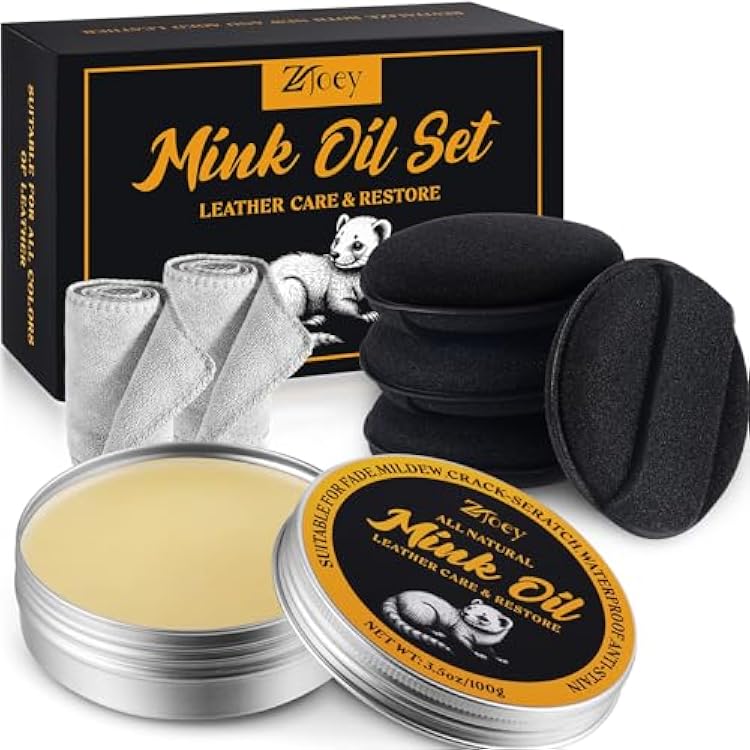 8 Pcs Mink Oil for Leather Shoes Boots 3.5 oz Leather Conditioner and Cleaner with Travel Bag Soften for Boots and Shoes CareStyle C