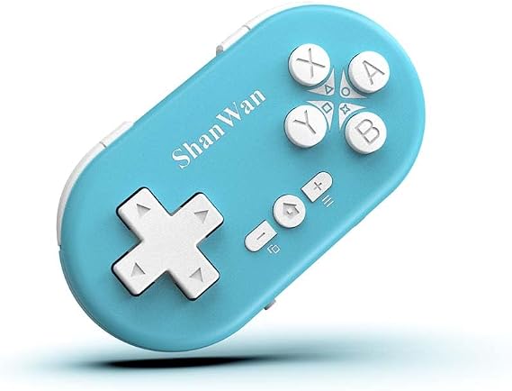 ShanWan Mini Wireless Controller Micro Bluetooth Gamepad Pocket-sized Micro Controller for Switch, Android, iOS, Windows & PS4 (Blue)