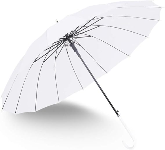 Long Handle Umbrella 16 Bone Double Semi-Automatic Umbrella Dual-Use Small Fresh Anti-Uv Umbrella,B