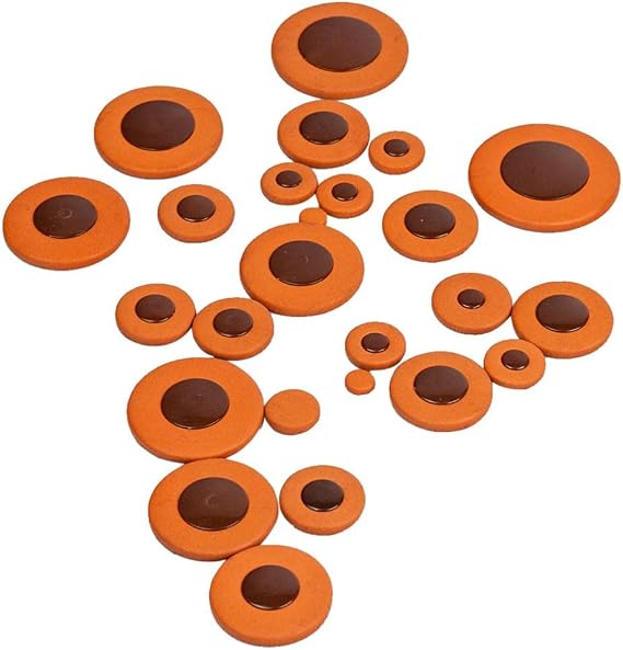 Baosity 25 Pieces of Set Leather Alto Saxophone Pads Saxophone Parts, Orange