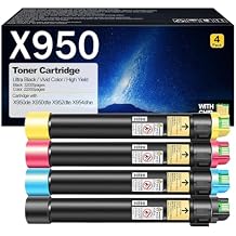 X950 Toner Cartridge Compatible for Lexmark X950 X950X2KG X950X2CG X950X2YG X950X2MG Toner Cartridges Replacement for Lexmark X950de X950dte X952dte X954dhe Printers Combo Pack