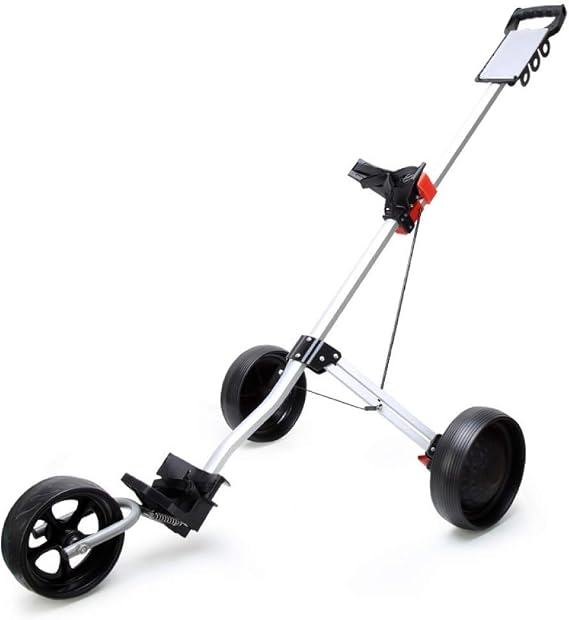 qiuqiu Golf Trolley,Foldable Golf Trolley 3 Wheel, Lightweight Golf Buggy, Quick Open and Close Golf Caddy, Collapsible Cart, Golf Push Pull Car,Golf Course Supplies