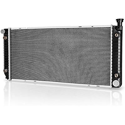 DWVO 34 Radiator Compatible with Chevy GMC Suburban Yukon Tahoe Pickup Escalade C1500 C2500 C3500 K1500 K2500 K3500 5.0L 5.7L V8 AT with Transmission & Engine Oil Cooler CU1693