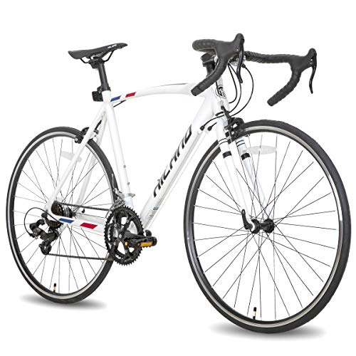 HH HILAND 700C Road Bike, 14 Speeds Sport Bike, Light Weight Aluminum Frame, Racing Bike for Men Women Adult Bicycle White 57 CM Frame