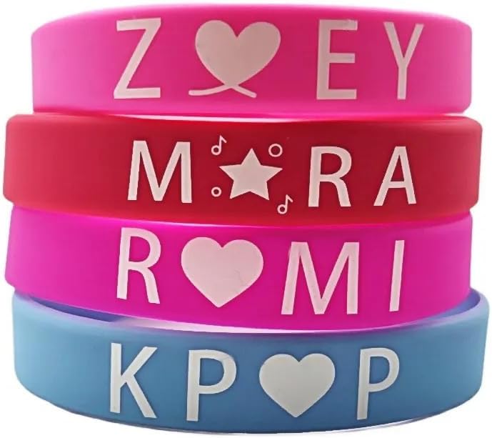 20 Pcs Rubber Korea-Pop Inspired Demon Merch Bracelets Stackable Stretch Friendship Beaded Bracelets Cosplay Costume Gifts for Fans Friends