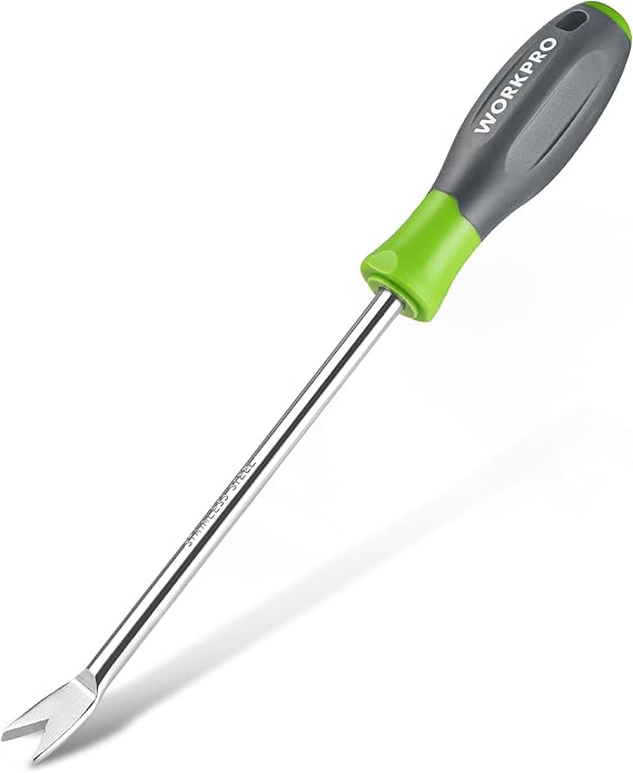 WORKPRO 11.5" Dandelion Weeder Puller Tool with Soft Handle