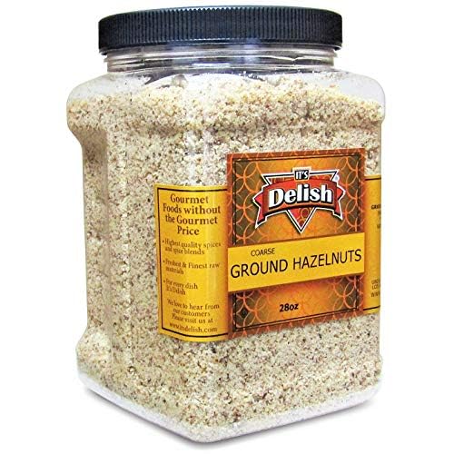 Gourmet Ground Hazelnuts by Its Delish 28 Oz Jumbo Container Natural Pure Hazelnut Meal Protein-Packed Healthy Cooking, Baking, Flavoring & Recipe Decor