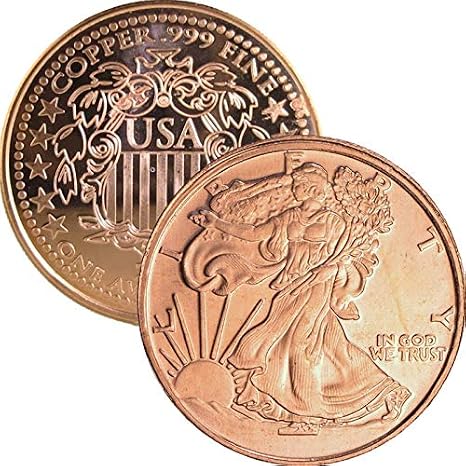 2011 Shield Back 1 oz .999 Pure Copper Round/Challenge Coin (Walking Liberty Design)