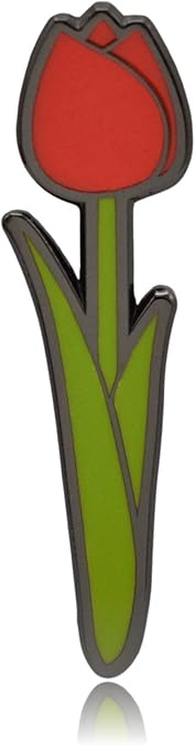Tulip Flower with Stem Hard Enamel Pin