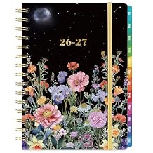 Planner 2026-2027 - Academic Planner 2026-2027, JULY 2026 - JUNE 2027, 6.3" x 8.4", Weekly and Monthly Planner with Color-Coated Tabs, Planners, College School Supplies for Student Teacher Home, Hardcover, Inner Pocket, Romantic Starry Garden Style