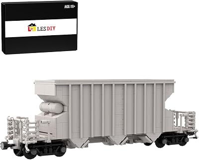 MOC-55764 Open Top Hopper Car Blocks MOC Set, MOC Collectible Train Display Set, for Adults and Teens Yellow.LXF669PCS