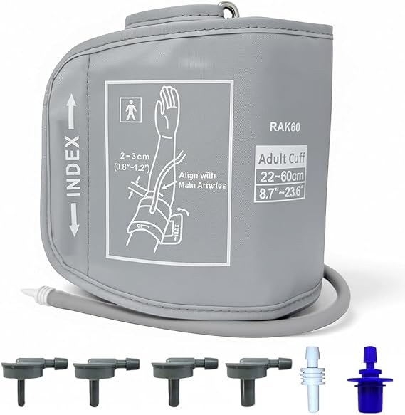 Extra Large Cuff, Replacement Extra Large Cuff BP Monitors 22-60cm | Large Blood Pressure Cuff, Adjustable XL Blood Pressure Monitors Cuff with 6 Interface, Compatible with Most Blood Pressure