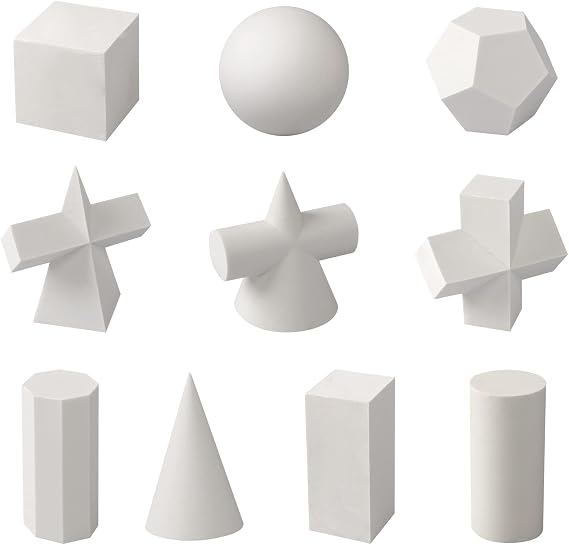 Gypsum Geometry Sketch Drawing Model Geometry Mold Sketch Geometric Solid Modeling Ball Block Shape Resin Aid Practicing
